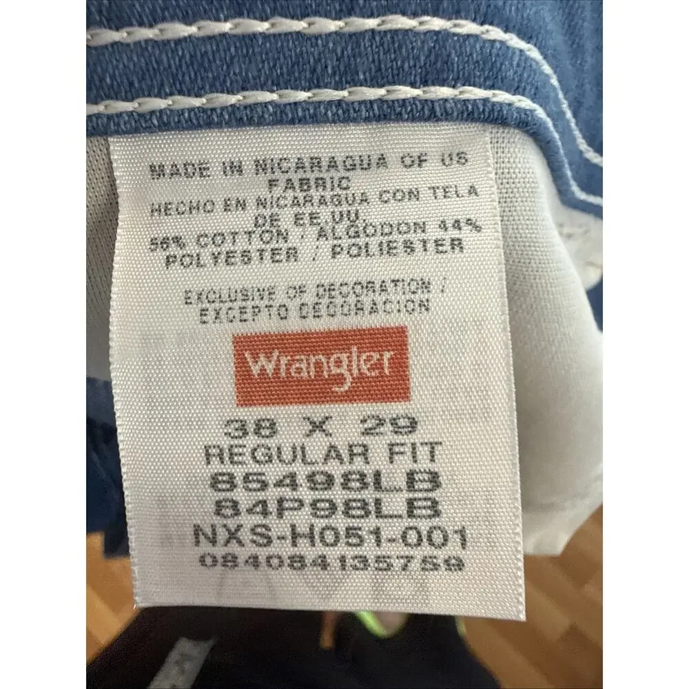 Mens Wrangler Western Pants 56% Cotton 44% Polyester Blue 38/29 Made in USA
